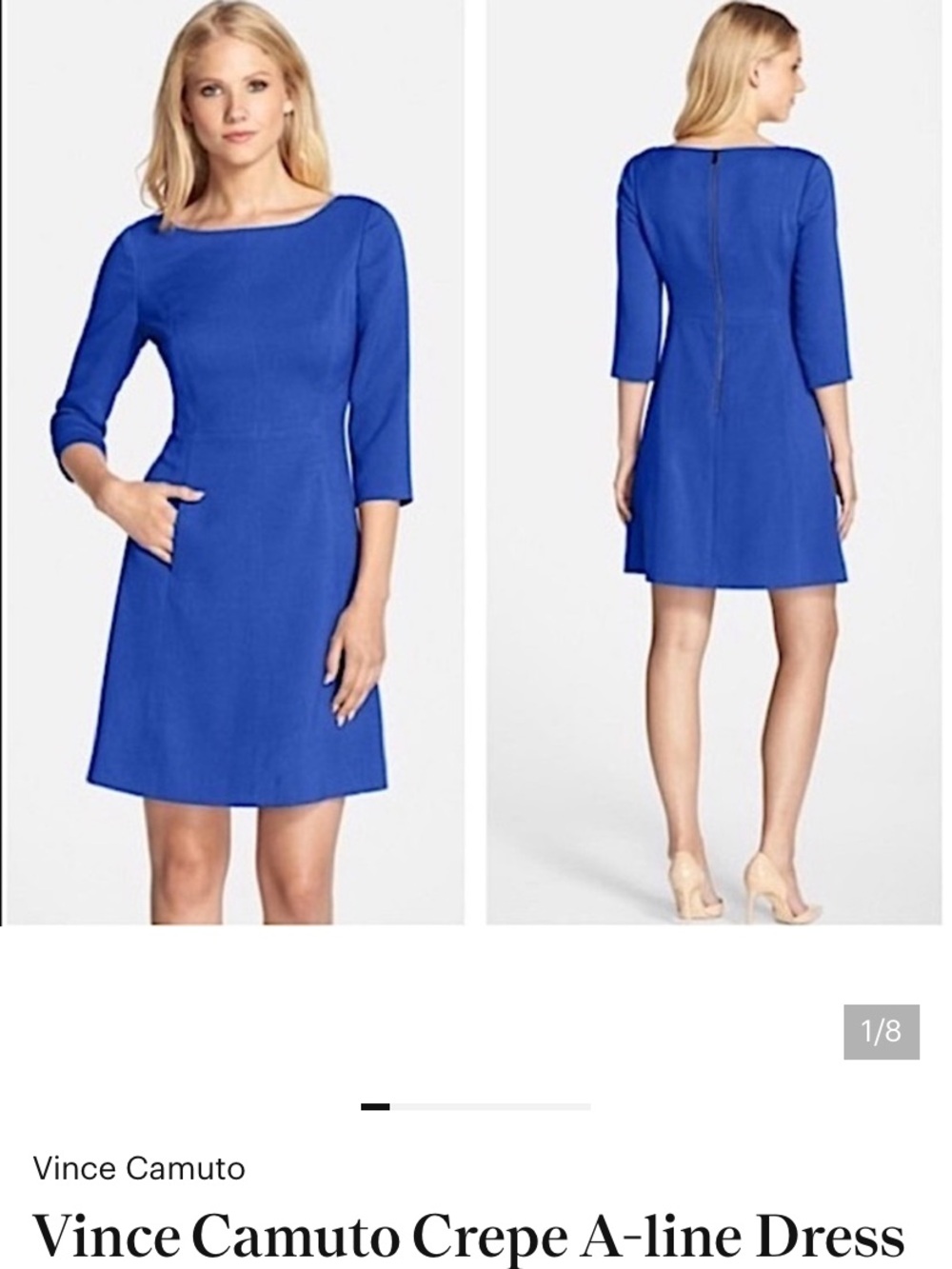 Vince Camuto, royal blue bell sleeve Dress 14